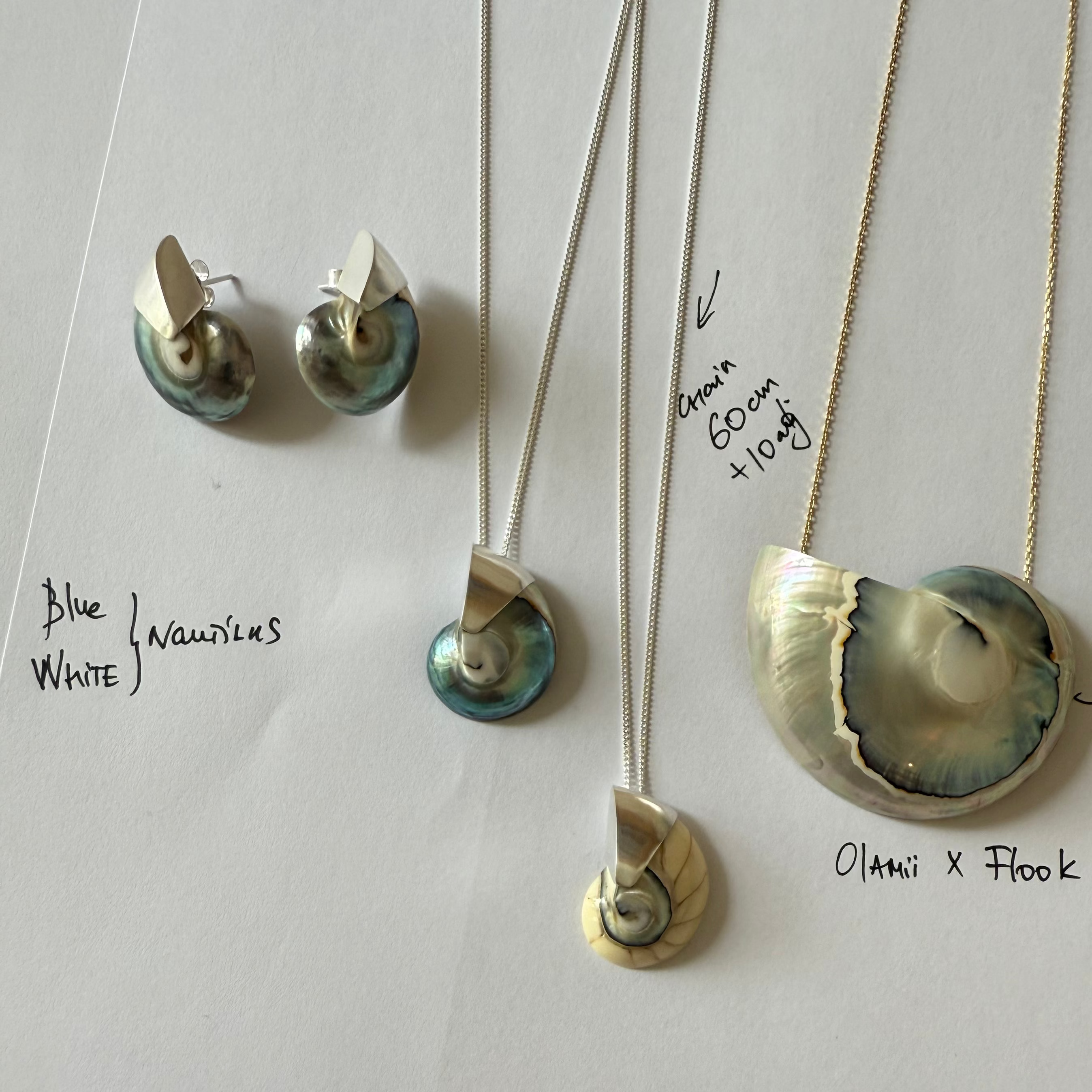 BLUE NAUTILUS NECKLACE